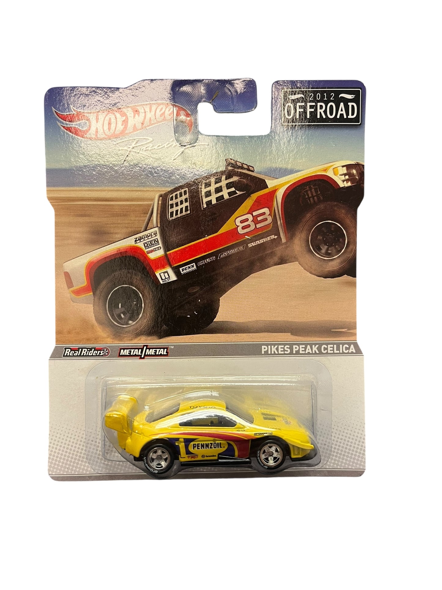 Hot Wheels Racing Pikes Peak Celica Yellow Pennzoil 2012 Off Road Series
