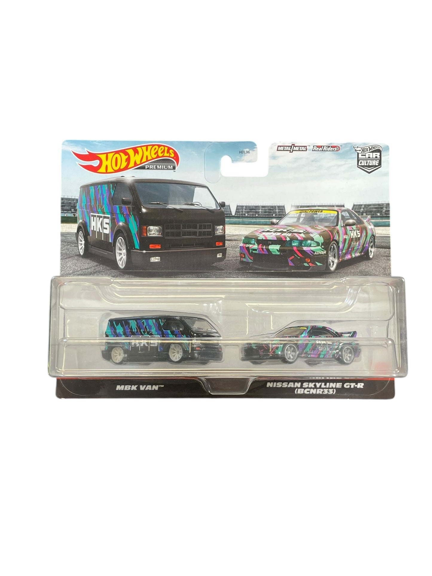 Hot wheels premium Car Culture 2 Pack MBK Van & Nissan Skyline GTR (r33) -HKS