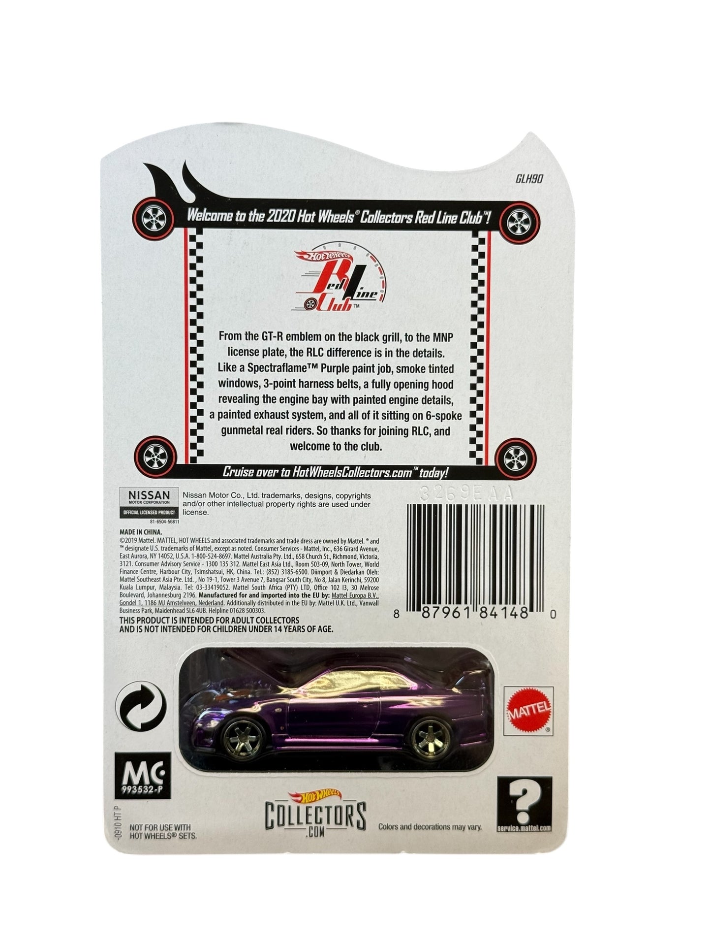 Hot Wheels 2020 RLC Nissan Skyline GT-R (BNR34) (MIDNIGHT PURPLE)