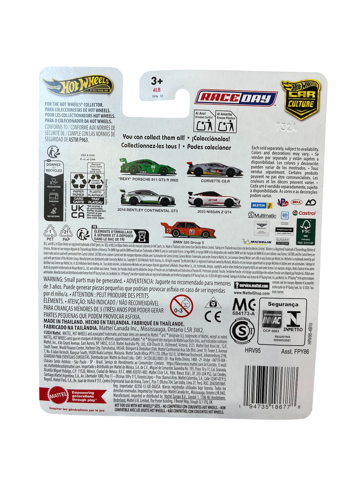 Hot Wheels Bentley Continental GT3 2018 - Car Culture Race Day