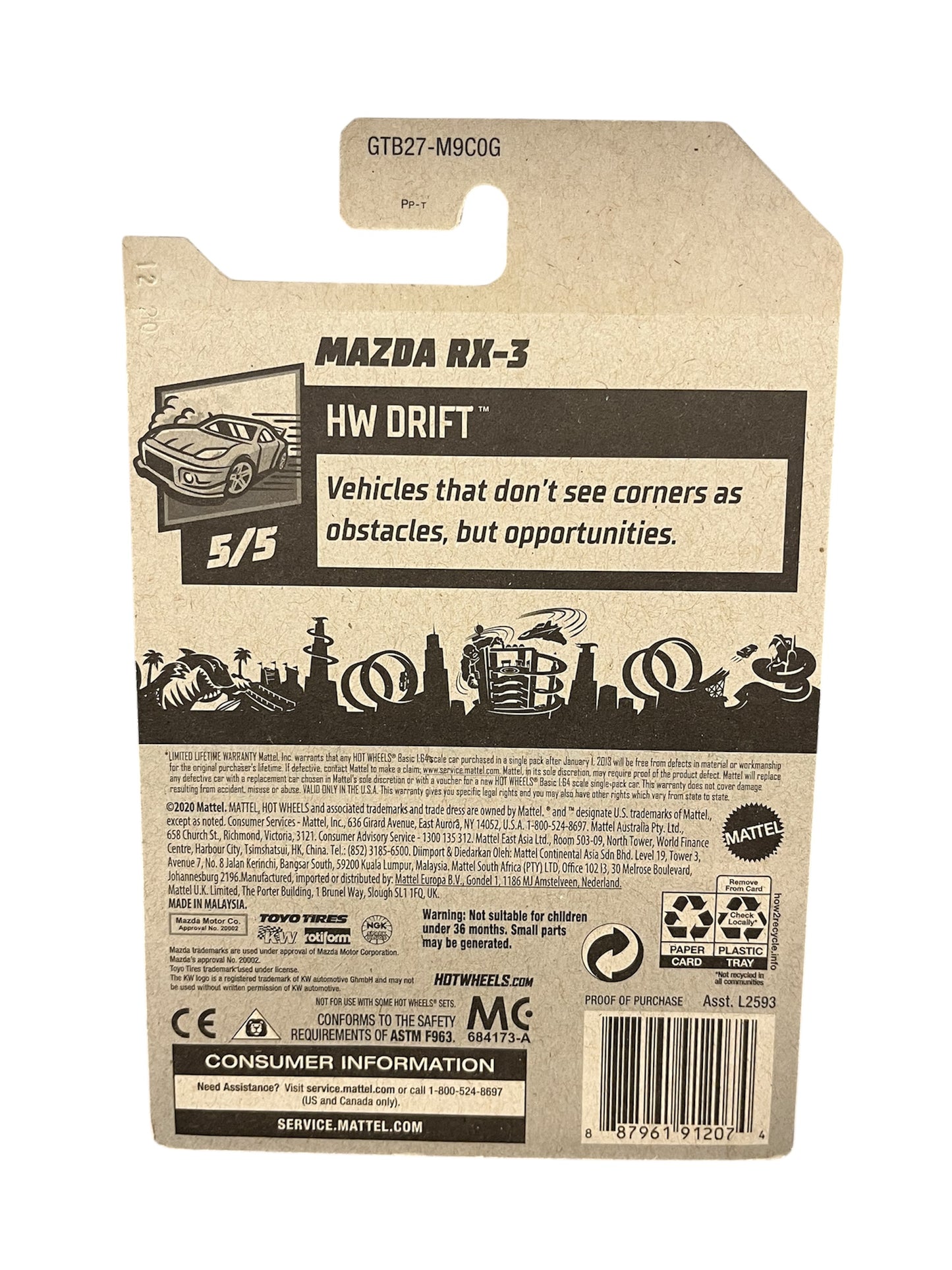 Hot Wheels HW Drift 5/5 Mazda RX-3 137/250 White