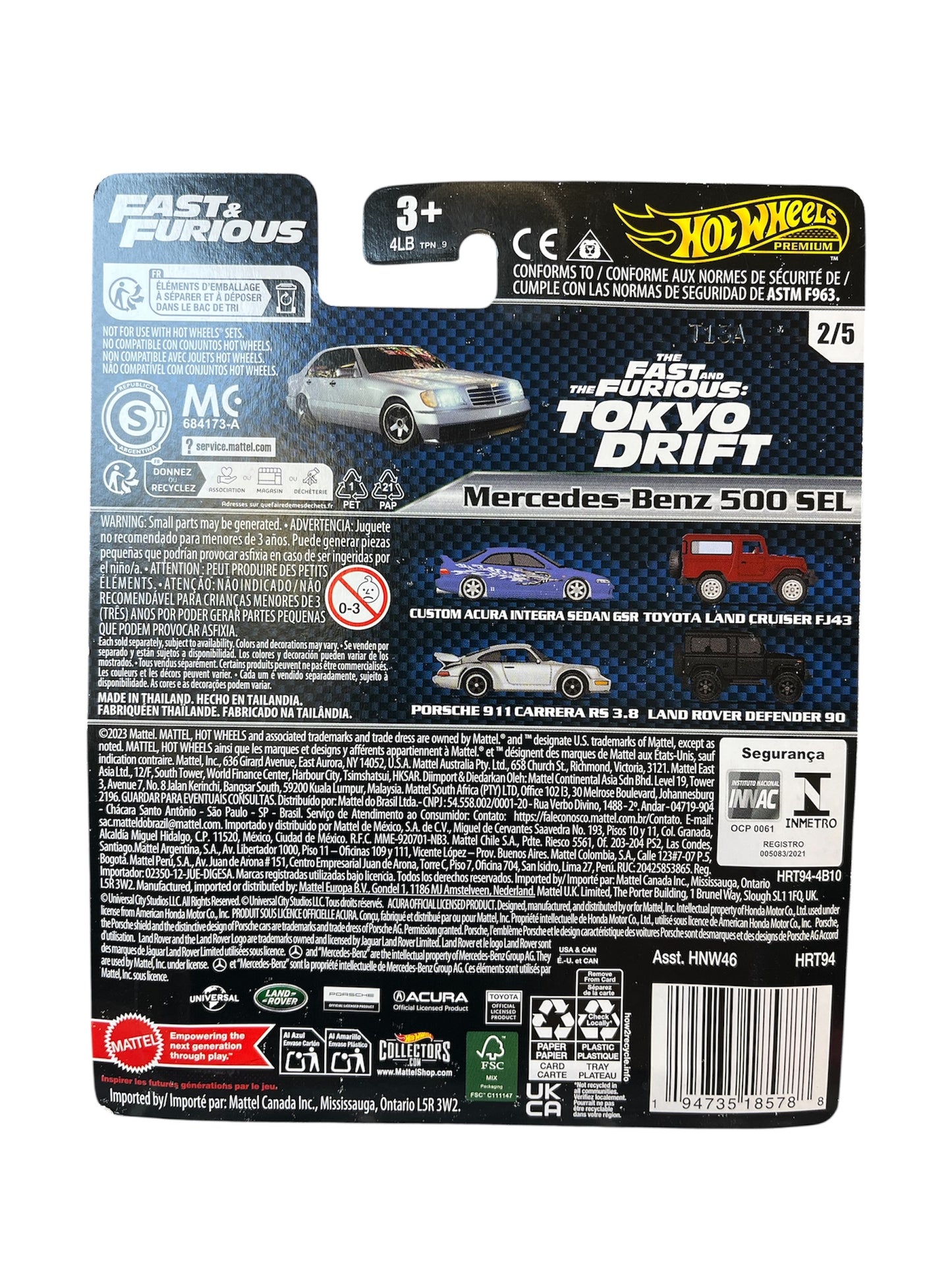 HOT WHEELS Fast & Furious Mercedes-Benz 500 SEL