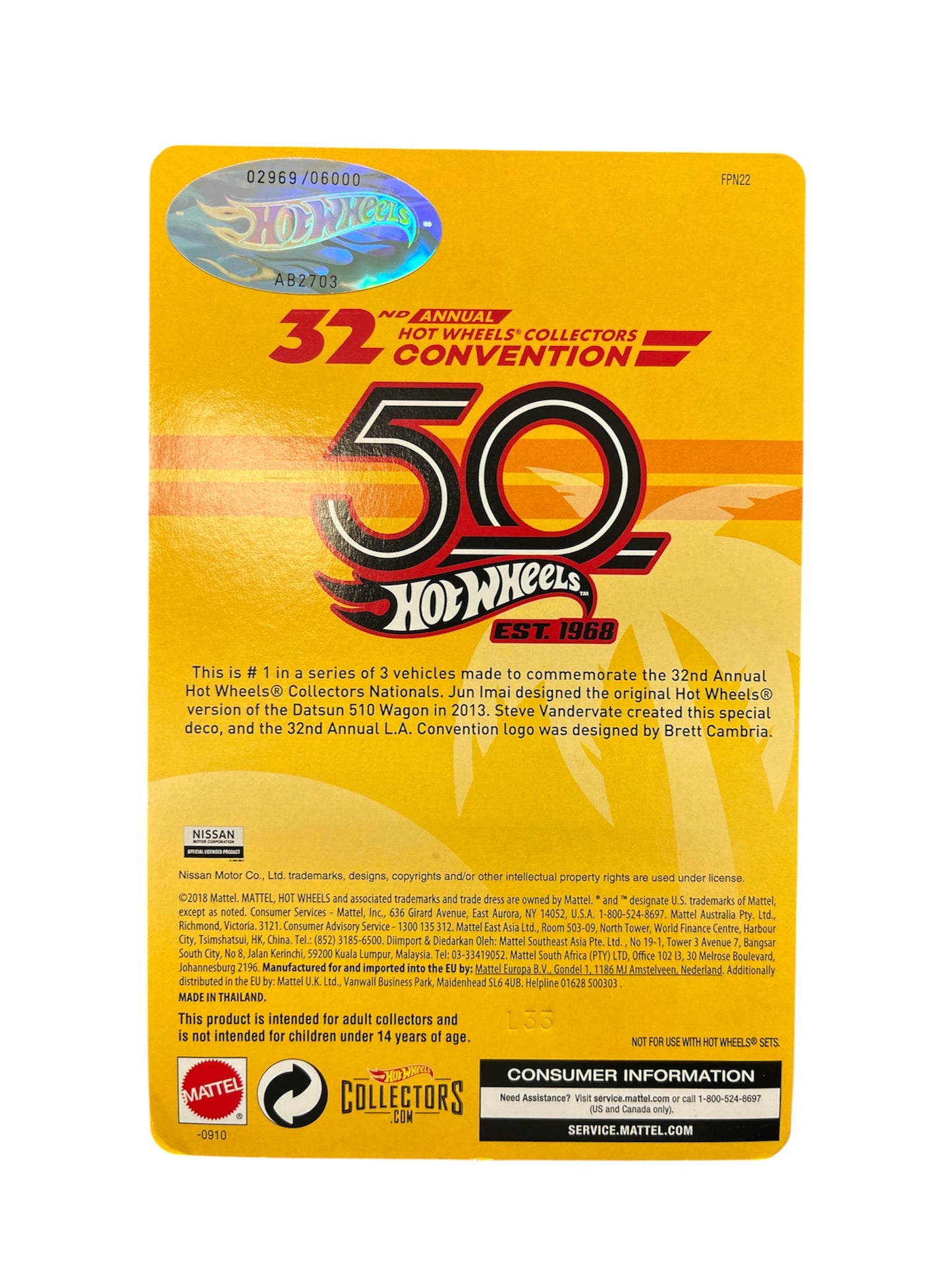 Hot Wheels Datsun 510 Wagon 32nd Convention