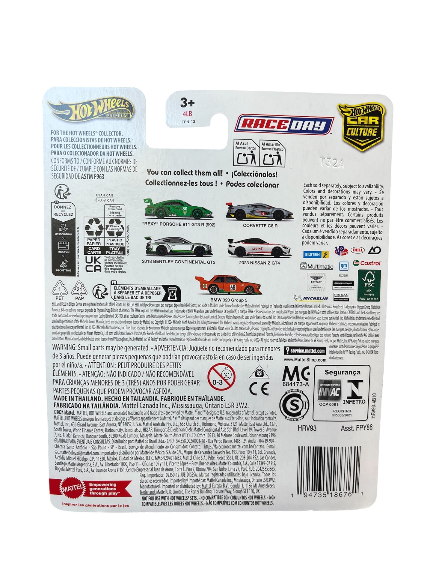Hot Wheels 2024 Premium Car Culture 2023 Nissan Z GT4 Race Day Series