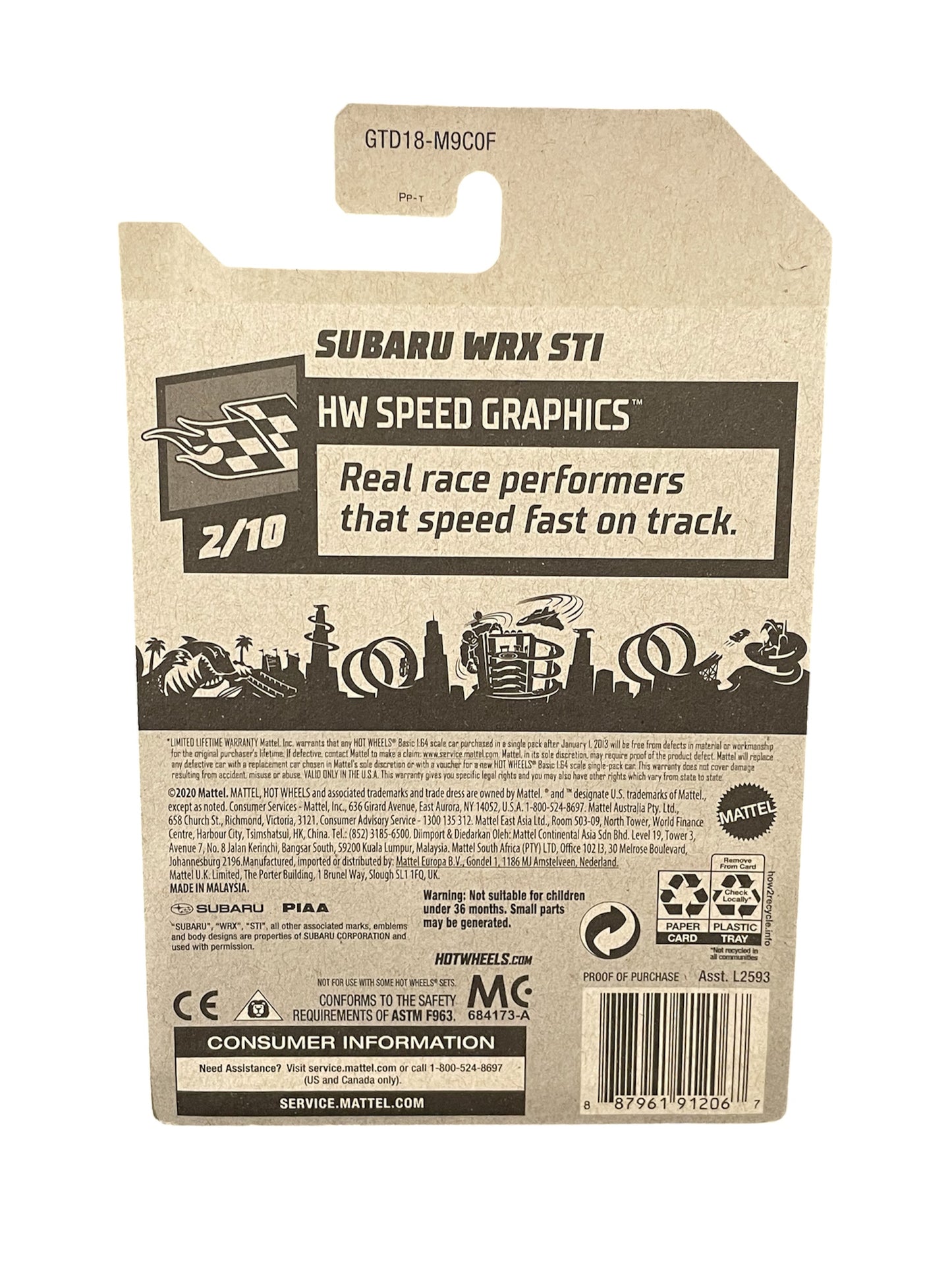 Hot Wheels SUBARU WRX STI, Zamac 2021 , HW SPEED GRAPHICS 2/10