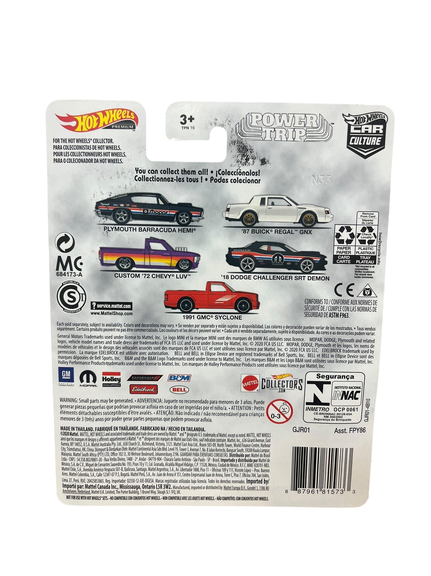 Hot Wheels 1991 GMC Syclone - 2020 Car Culture A