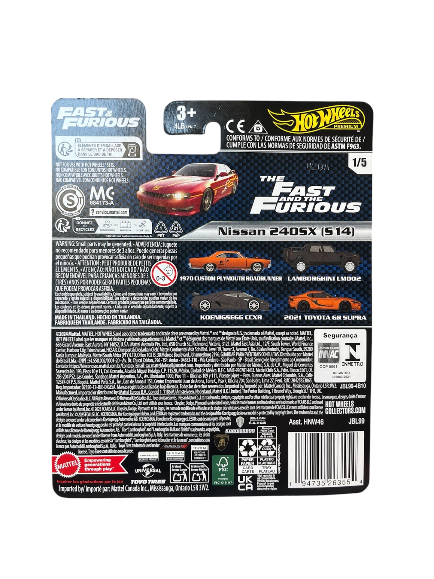 Hot Wheels Premium Fast And Furious Nissan 240SX (S14)