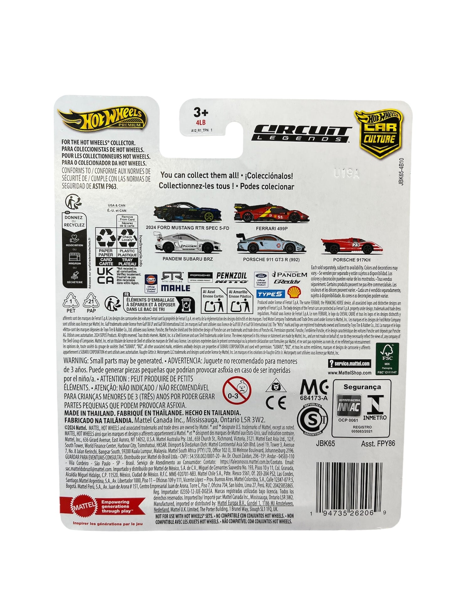 Hot Wheels 2025 Car Culture Circuit Legends Porsche 911 GT3 R (992)