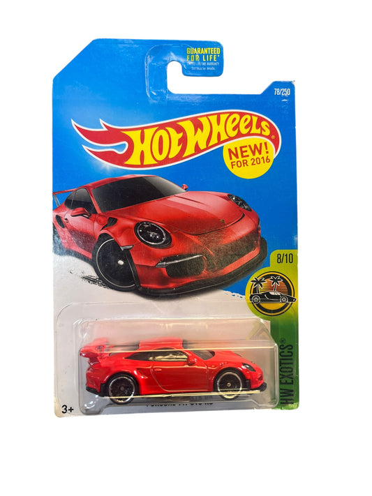 2016 Hot Wheels Porsche 911 GT3 RS #78/250 RED soft corners