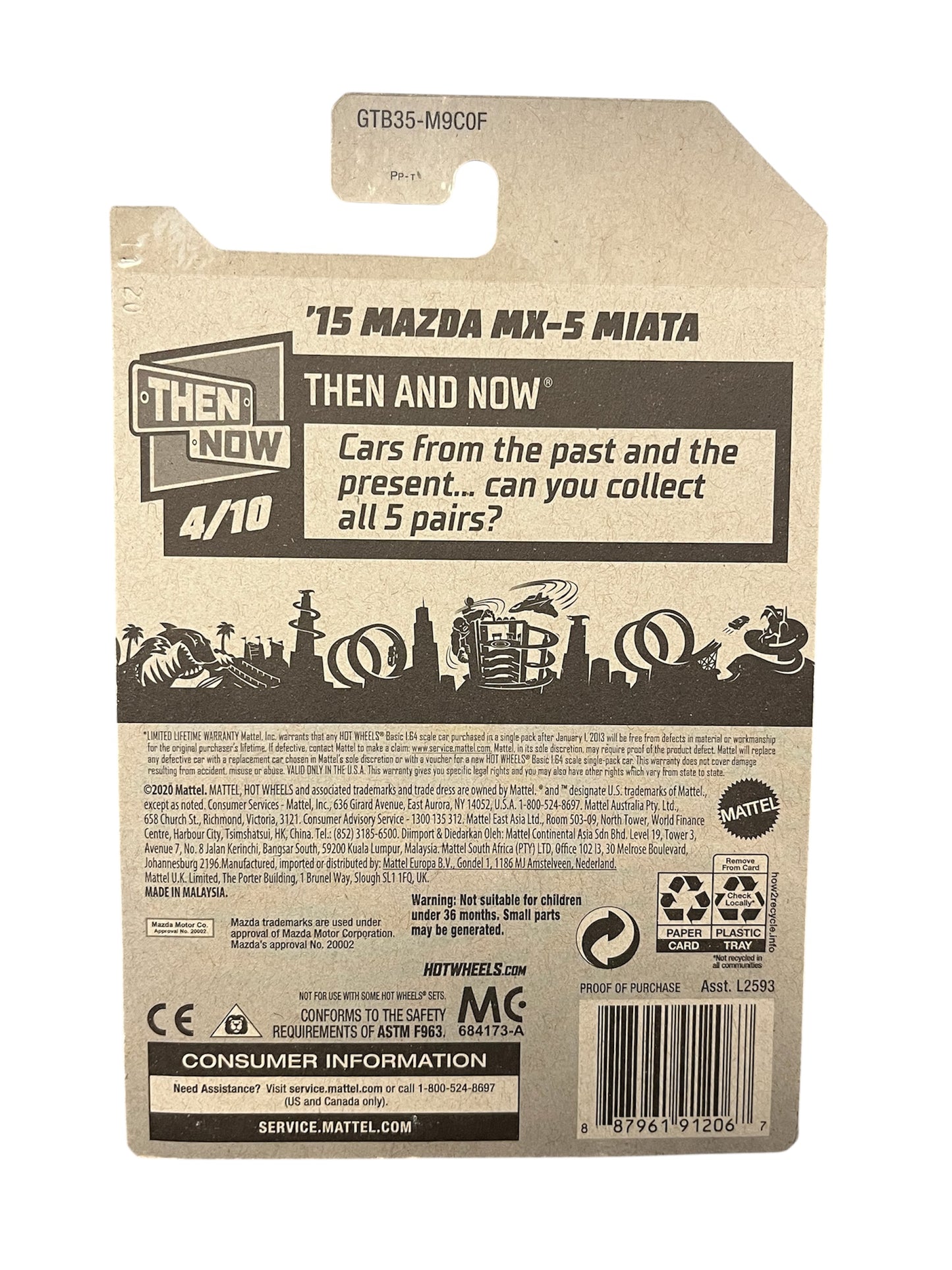 Hot Wheels '15 Mazda MX-5 Miata red - Then And Now Series 4/10