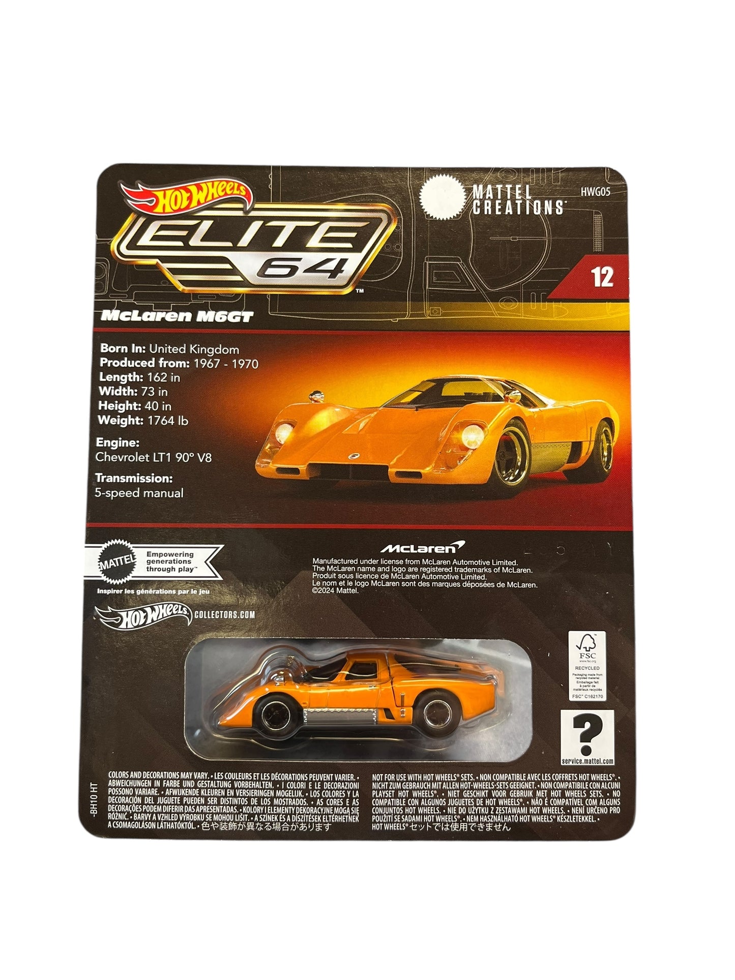 Hot Wheels Elite 64 McLaren M6GT