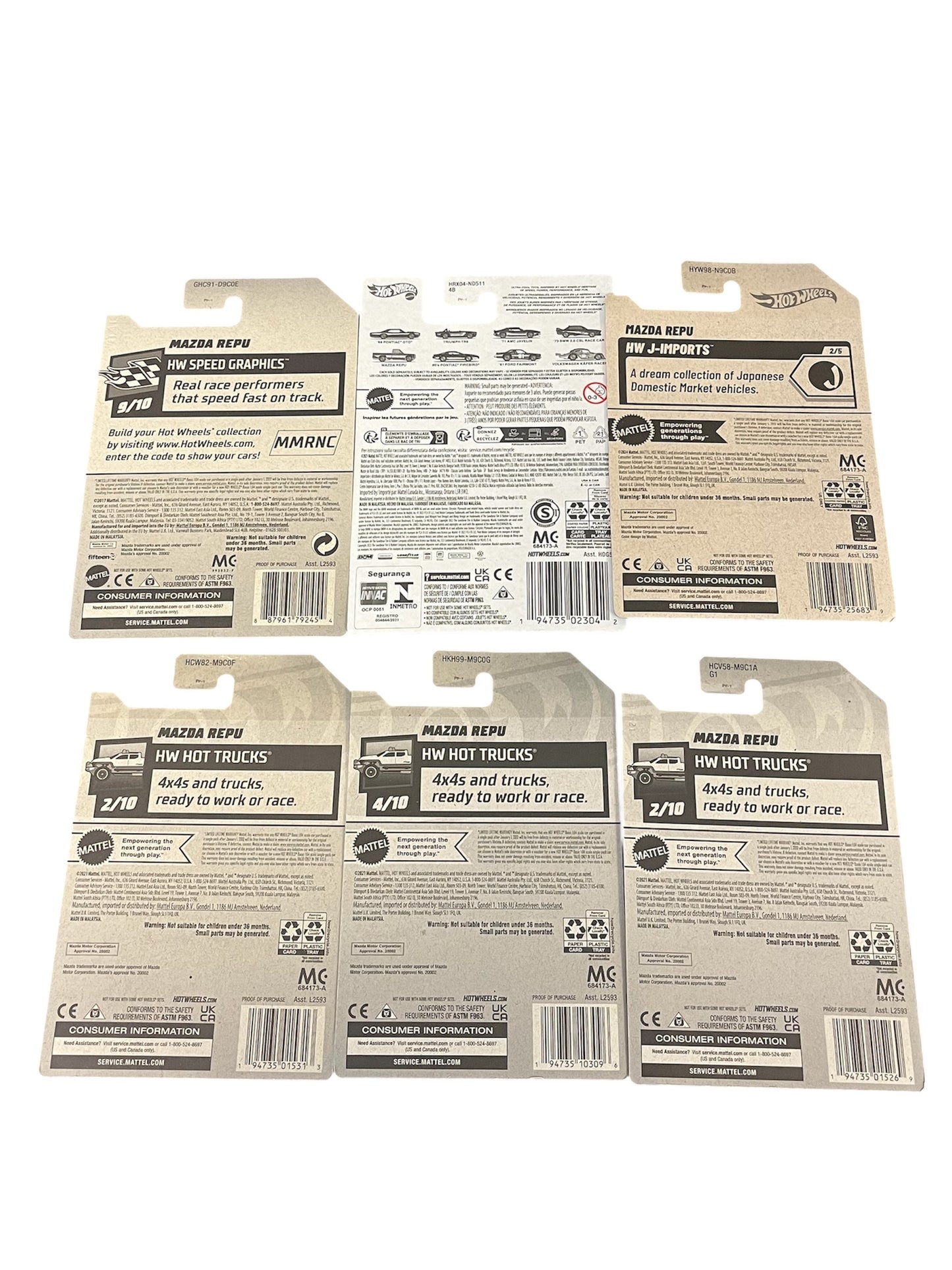 Hot wheels Mazda repu bundle of 6
