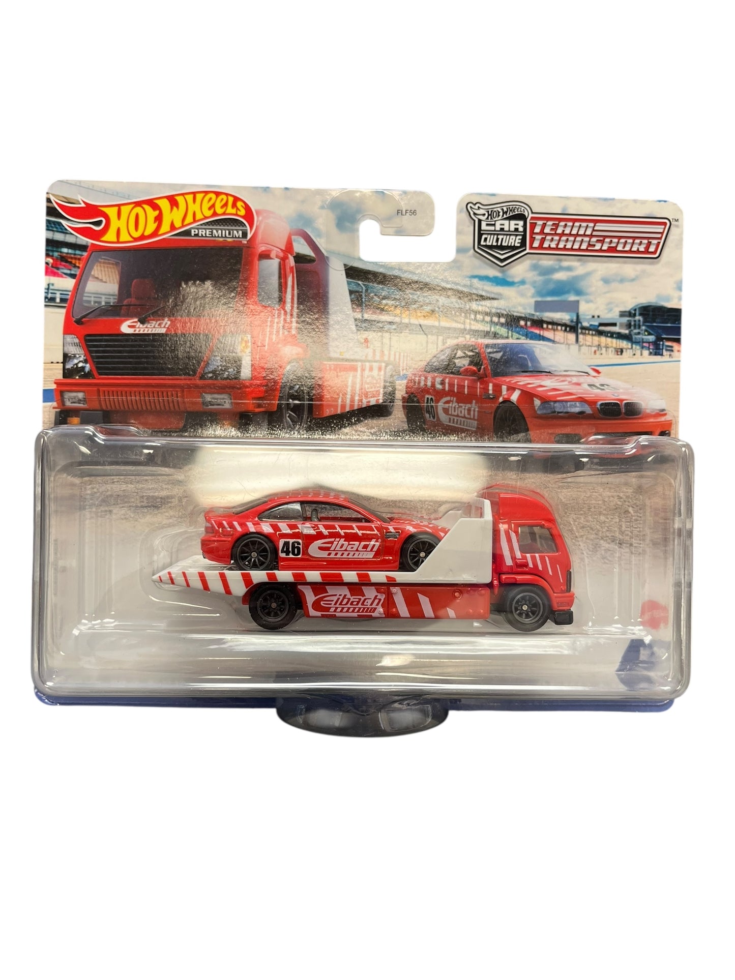 2021 Hot Wheels BMW M3 E46 Eibach Aero Lift (Red) Team Transport