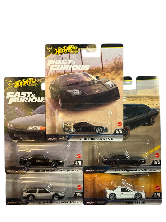 Hot Wheels Premium 2025 Fast and Furious FULL SET 5/5