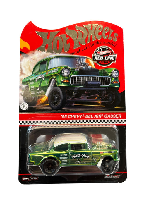 2021 Hot Wheels Red Line Club ‘55 Chevy Bel Air Gasser Triassic Five Green