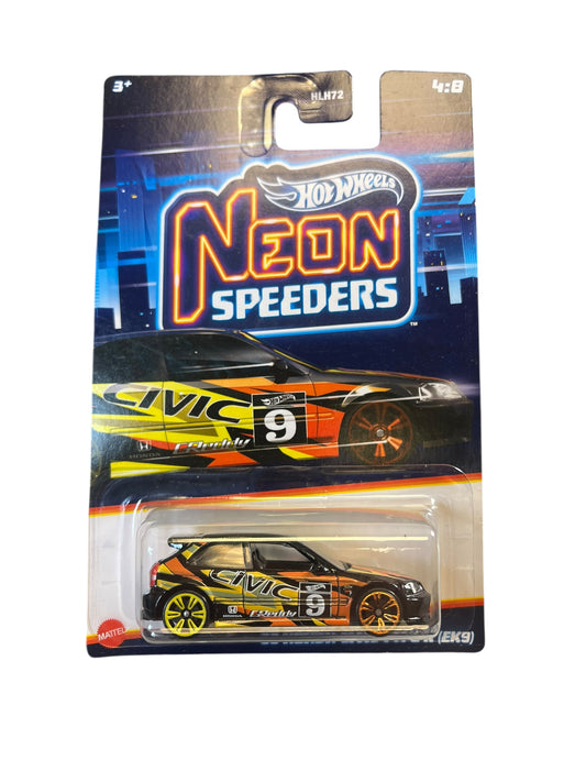 2023 Hot Wheels Neon Speeders '99 Honda Civic Type R EK9 Black #4/8