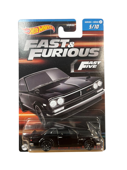 1971 Nissan Skyline H/T 2000 GT-R Black Hot Wheels Fast Five 2023 1:64