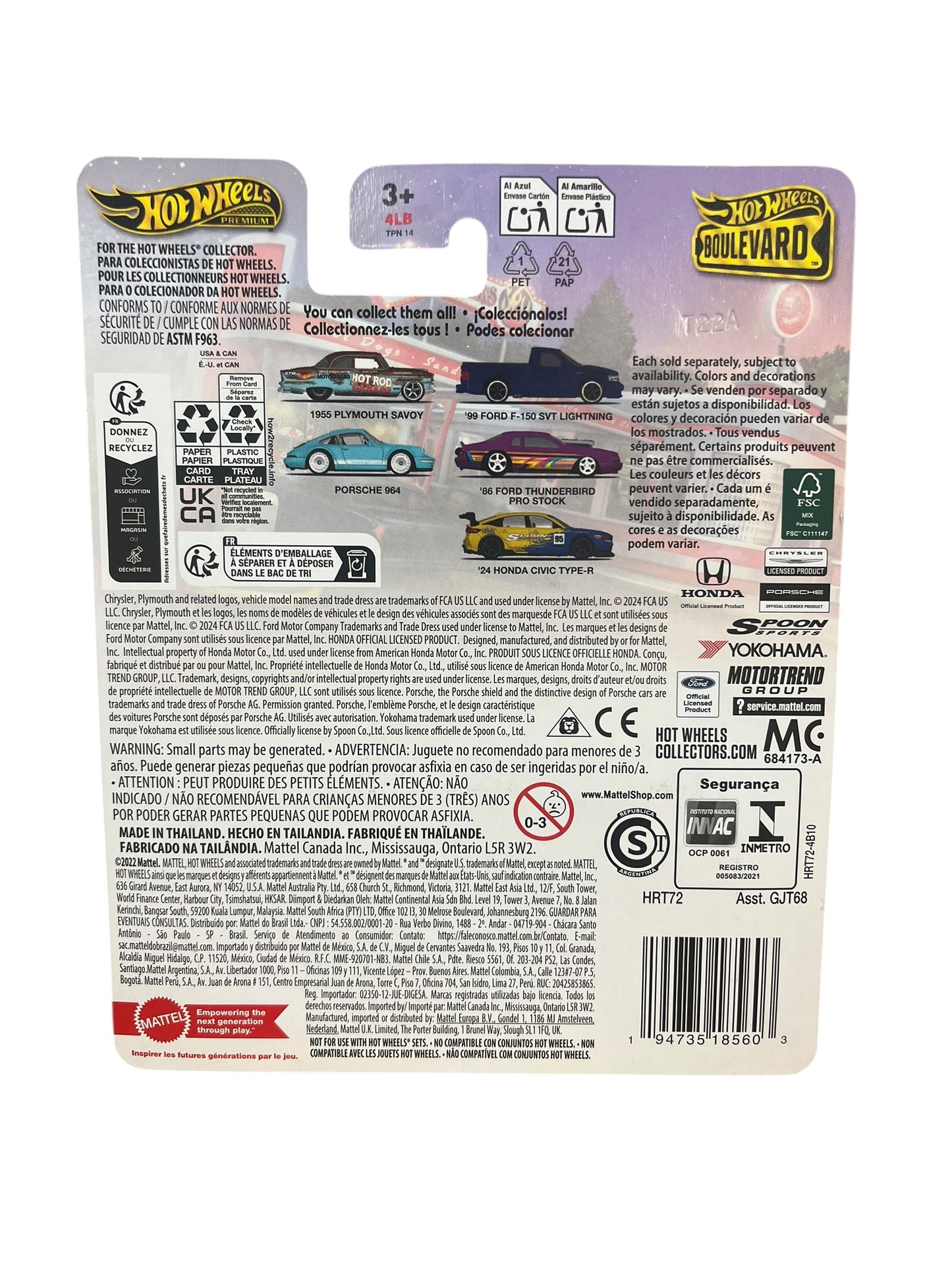 2024 Hot Wheels Premium Boulevard '86 FORD THUNDERBIRD PRO STOCK #104