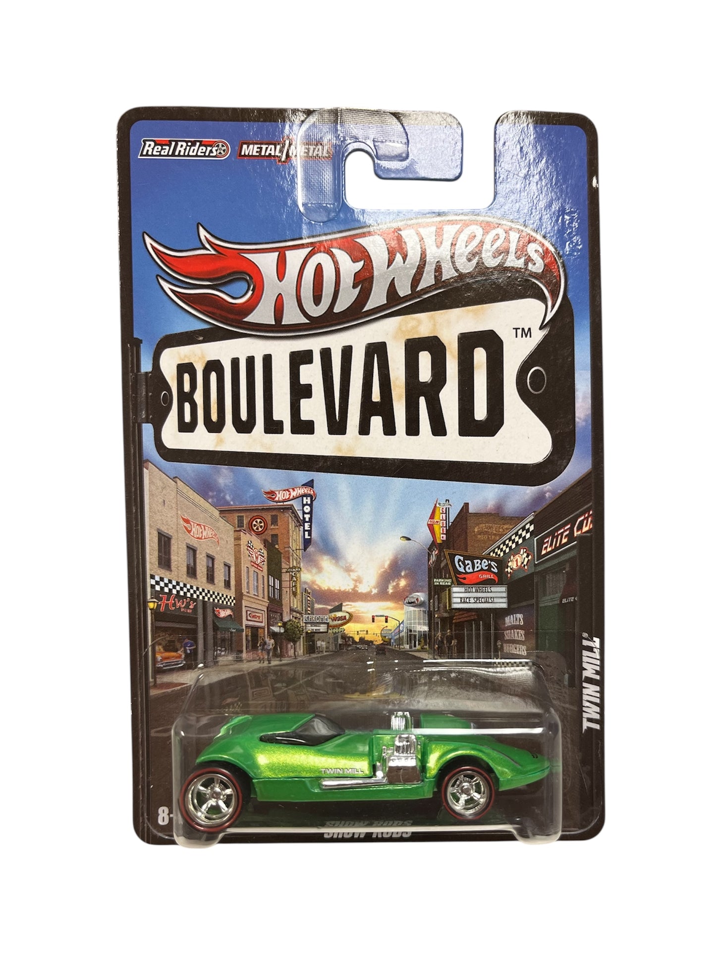 Hot Wheels Boulevard Show Rods Twin Mill MF Pearl Green Real Riders Redline 2012