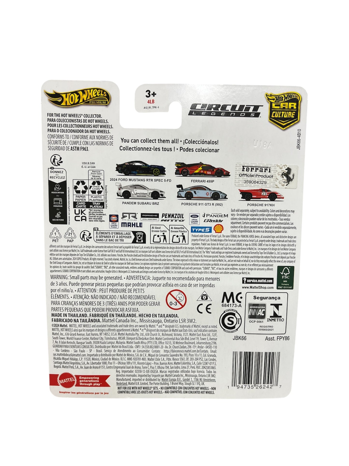 Hot Wheels Premium Car Culture Circuit Legends Black Ferrari 499P Chase 0/5