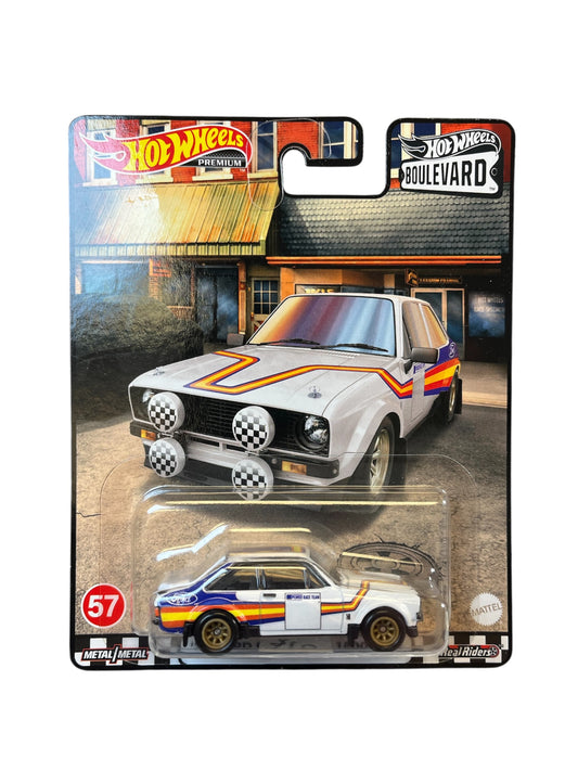 Hot Wheels Premium Boulevard #57 '78 Ford Escort RS 1800 MK2 Rally Race Car