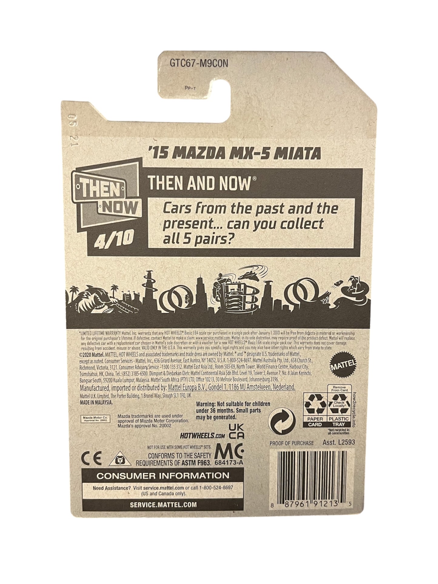 Hot Wheels '15 Mazda MX-5 Miata Gray #129 2021 Then and Now 4/10