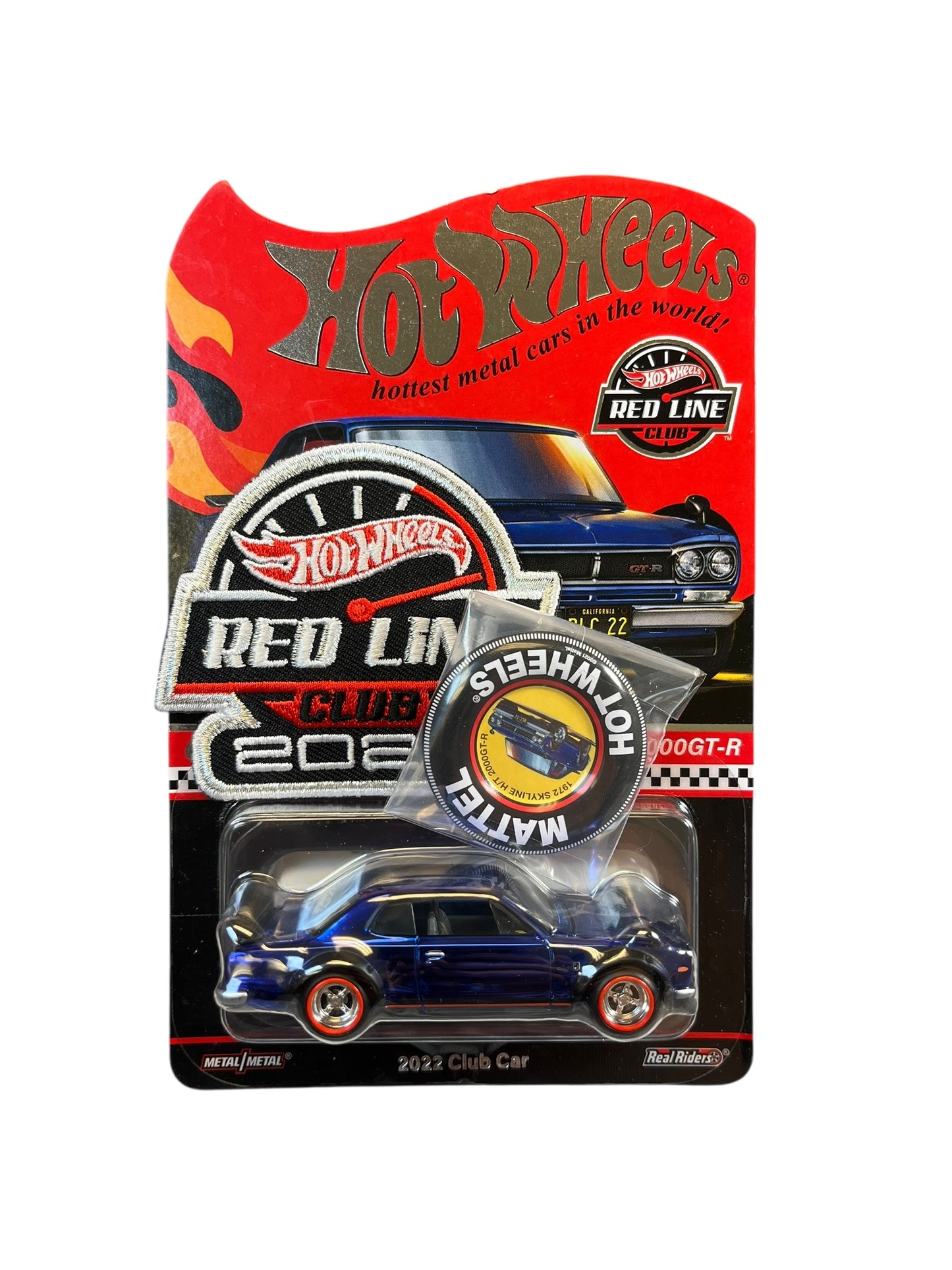 Hot Wheels 2022 Red Line Club Membership Nissan Skyline H/T 2000GT-R Patch/Pin