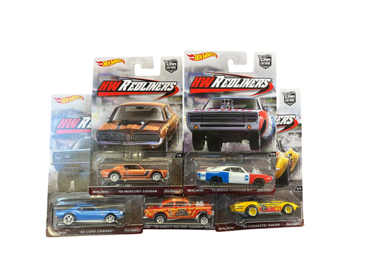 2016 Hot Wheels Premium Car Culture HW REDLINERS Complete Set Of 5