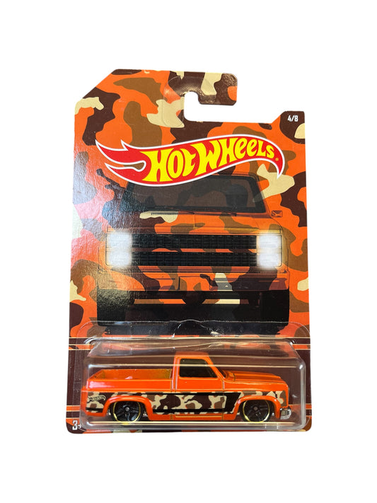 Hot Wheels Walmart Exclusive Camouflage Series 4/8 '83 Chevy Silverado Orange