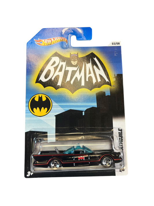 2012 Hot Wheels Batman Series 3/8 66 TV BATMOBILE Black Red NEW ( L3 )