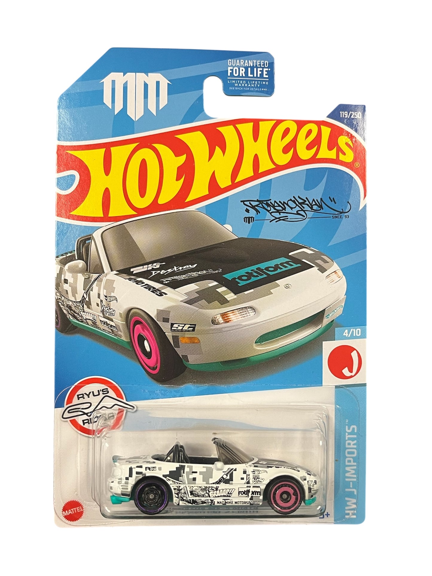 Hot Wheels 2022 HW J-Imports 4/10 White ‘91 Mazda MX-5 Miata Ryu’s Rides