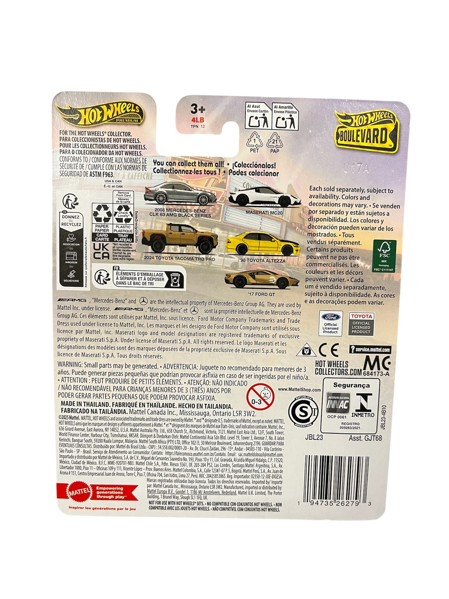 2025 Hot Wheels Premium Boulevard Yellow '98 Toyota Altezza #129