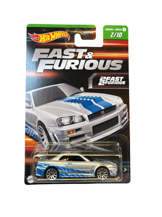 Hot Wheels Fast Furious Nissan Skyline GT-R BNR34 R34 #2/10 Series 2