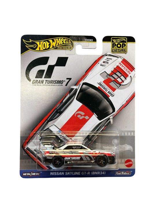 Hot Wheels Nissan Skyline White GT-R (BNR34) Pop Culture Edition Gran Turismo 7